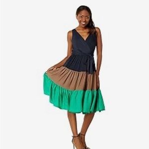 Tommy Hilfiger Charmeuse color block dress